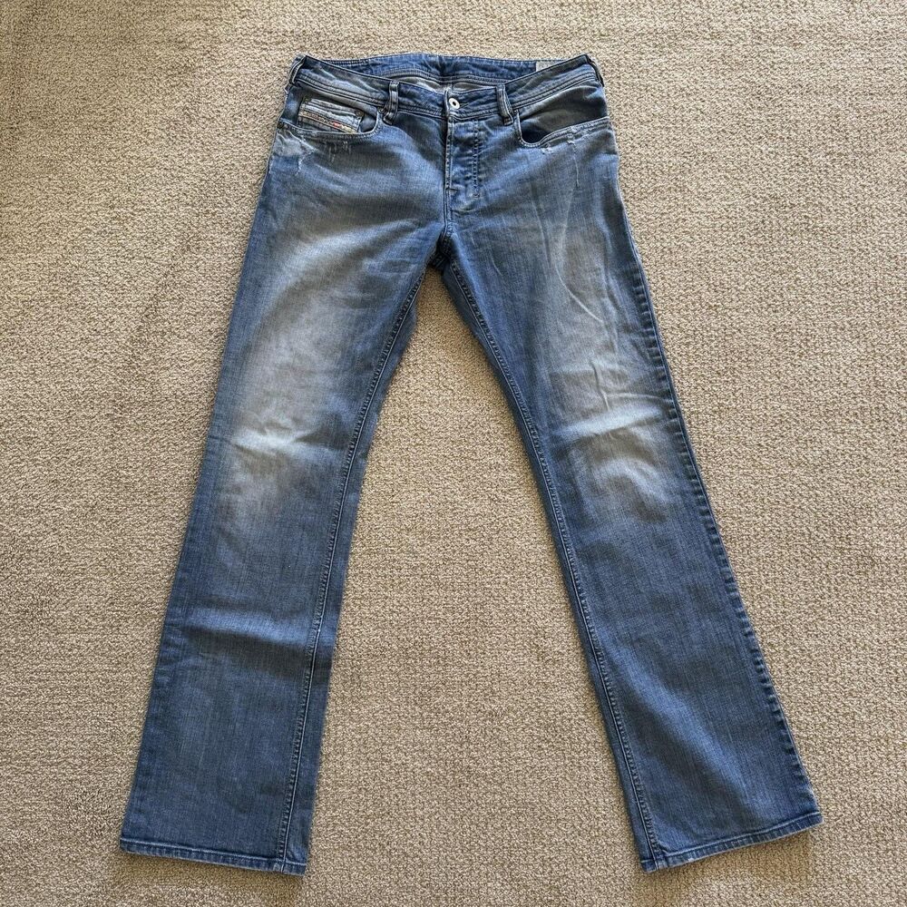 VINTAGE Diesel Zatiny Jeans Mens 31x34 Blue Bootcut Dark Wash Cotton 2000s Y2K